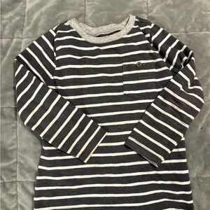 Old Navy Gray and White Striped Shirt